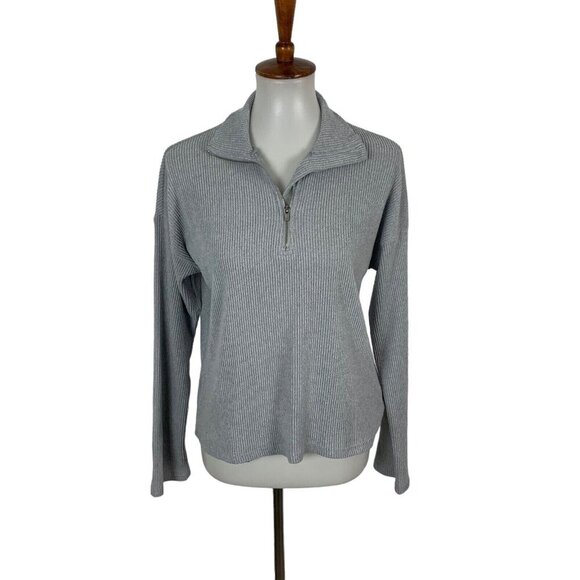 Kinesis Women's 2 Piece Lounge Set Small Gray Ribbed Comfy Stretchy - Picture 4 of 7